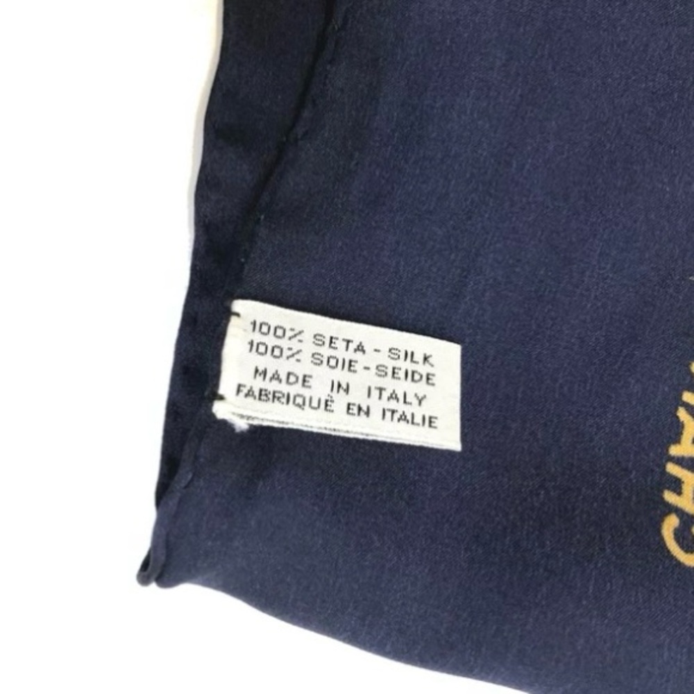 ✨🛍️ Chanel Navy Multicolor CC Jewelry Pattern Silk Scarf - Picture 2 of 2